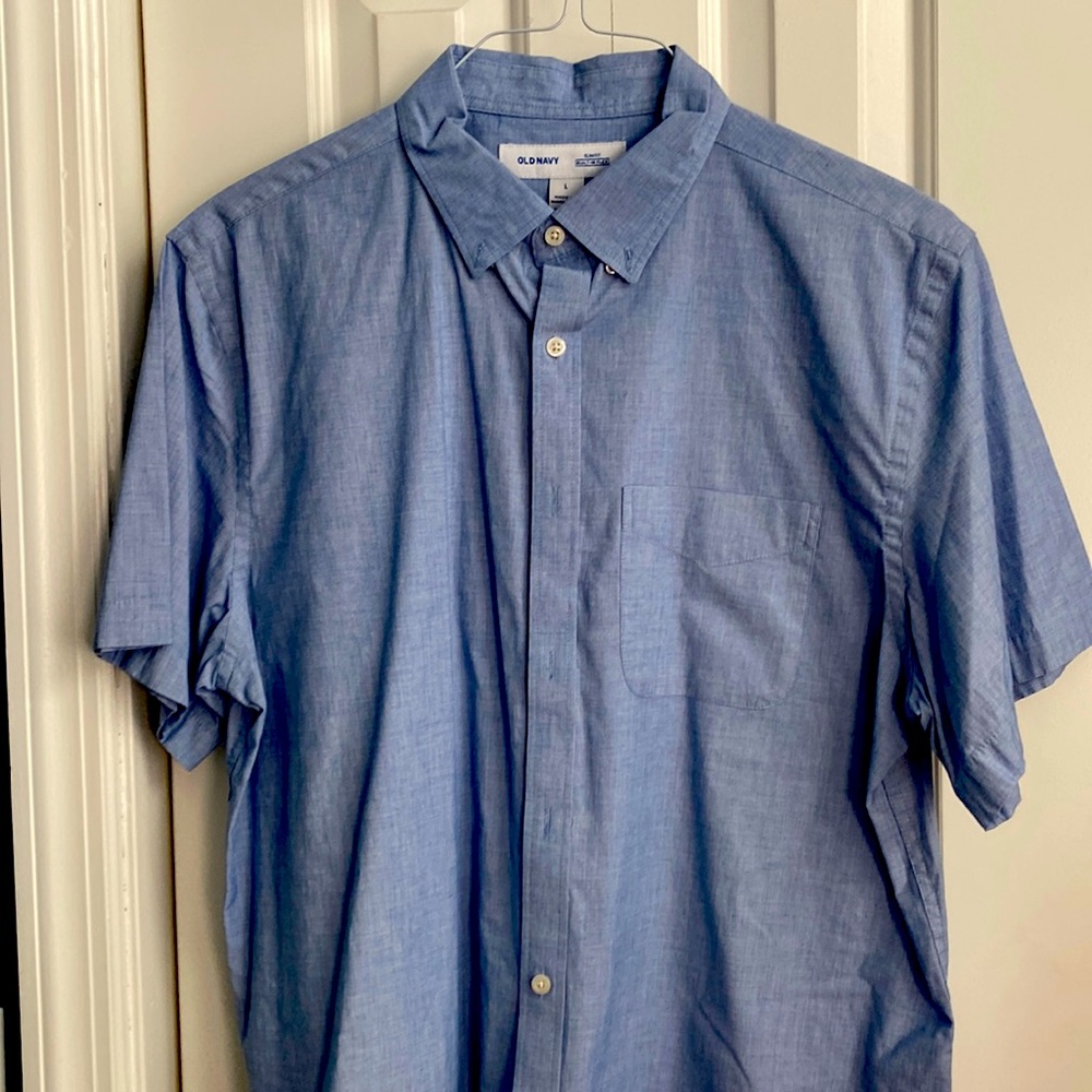 Mens short sleeve button up Large
